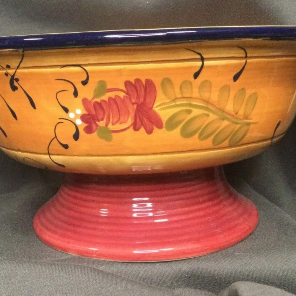 Ambiance Collections Romance By Nanette Vacher Large Round Pedestal Serving Bowl